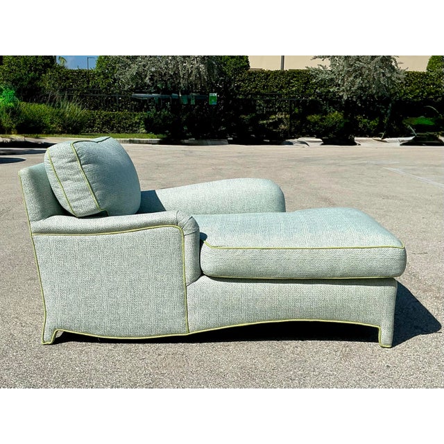 Vintage Contrast Welt Chaise Lounge For Sale - Image 10 of 12