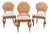 White Wood Furniture Cane Back Farmhouse Chairs - Set of 4 For Sale