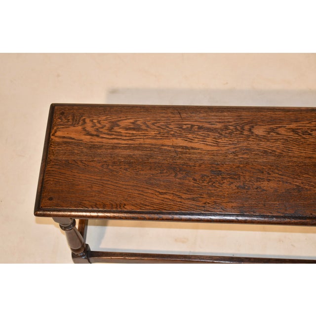 Circa 1900 English Oak Carved Bench For Sale - Image 9 of 11