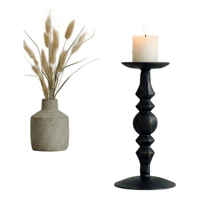 Nocturne Candlestick | Handcrafted Metal Candle Holder for Romantic Decor For Sale