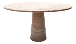 Cream Travertine Round Dining Table from My Habitat Design