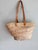 A Giselle Handwoven Straw Basket / Tote Featuring a Large Bow Made From Colorful Print and Brown Leather Shoulder Straps. For Sale In Miami - Image 6 of 12