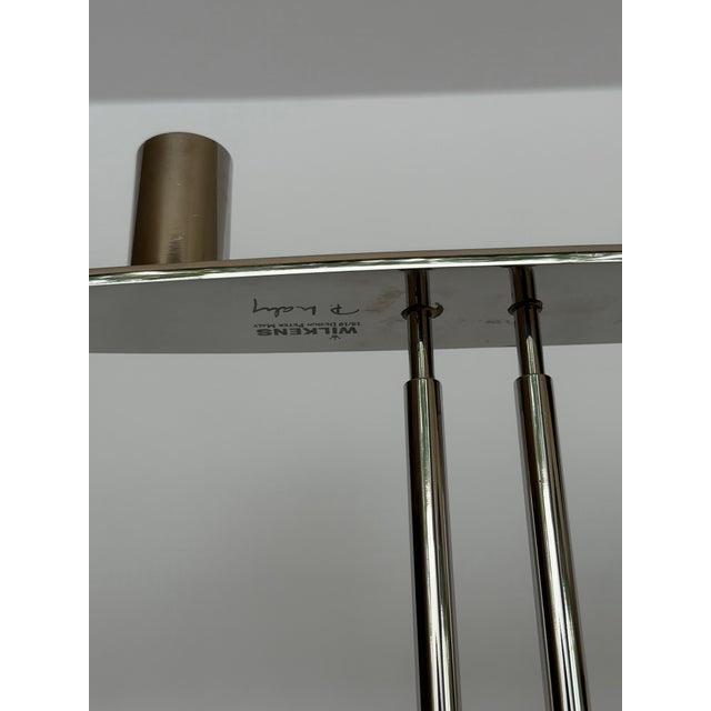 1980s 1980s Peter Maly for Wilkens Stainless Steel Two-Light Candelabrum For Sale - Image 5 of 10