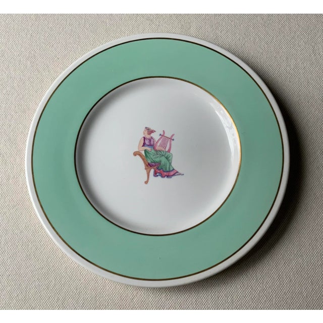 Spode Copeland Hand-Painted Neoclassical Serving Plate/Charger With Aqua Border, c.1900, 10.5" For Sale - Image 12 of 18