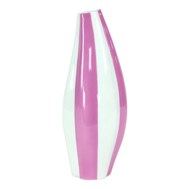 Pink & White Porcelaine Vase from Royal Dux, 1960s For Sale