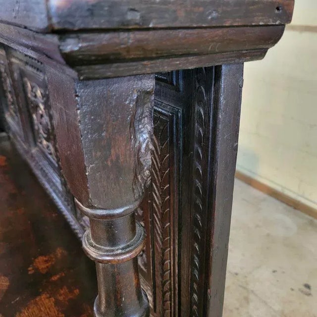 English Circa 1790 English Carved Sideboard With 2 Drawers & Shelf For Sale - Image 3 of 13