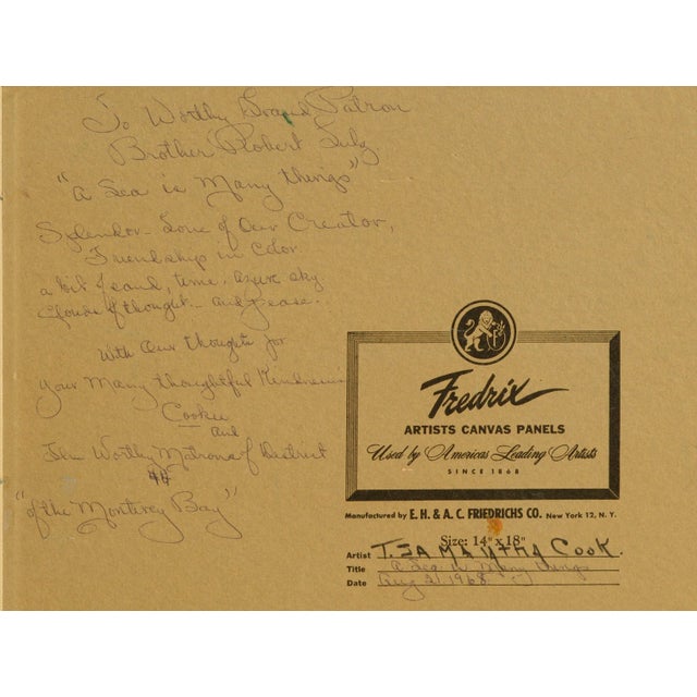 1960s 1960s Vivid Vintage Monterey Seascape by T. Samantha Cook For Sale - Image 5 of 7