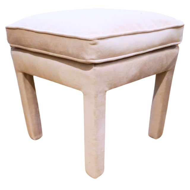 Mid 20th Century Mid-Century Parsons Stools in the Style of Milo Baughman – New Scalamandré Velvet, Pair For Sale - Image 5 of 8