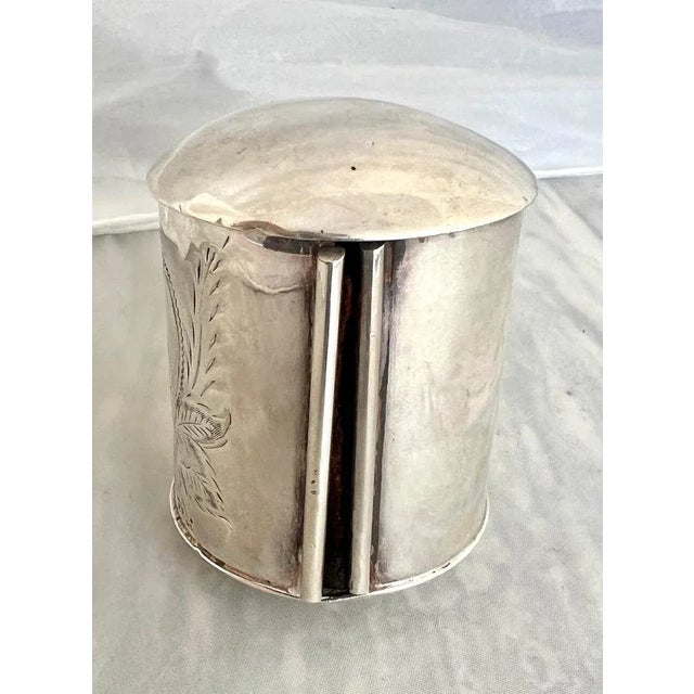 Victorian Style Retractable Razor Strap Enclosed in Silver | Chairish