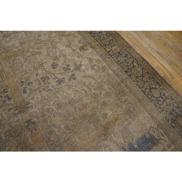 Beautiful Gray Background Color With a Foliate Pattern Antique Persian Mohtasham Kashan Rug For Sale - Image 10 of 12
