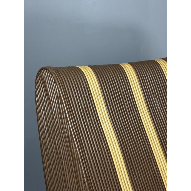 Curvy Wavy Pencil Reed Rattan and Bamboo Lounge Chair, 1970s For Sale - Image 4 of 18