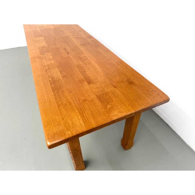 Large Brutalist Dining Table in Oak, 1970s For Sale - Image 8 of 18