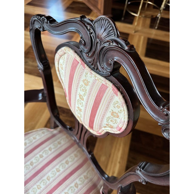Wood Late Victorian Carved Mahogany Rococo Revival Armchair, Probably American, C. 1880–1900, With Louis XV Influence For Sale - Image 7 of 12