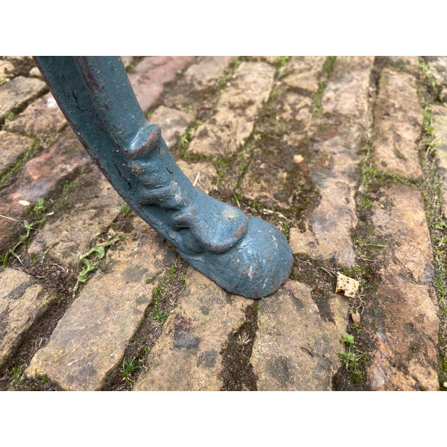 French Garden Bistro Table with Marble Top, 1900s For Sale - Image 10 of 15