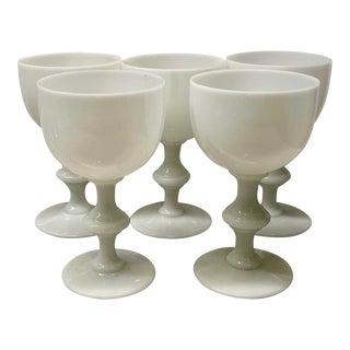 Set of 5 Portieux Vallerysthal Opaline Cordial Glasses For Sale