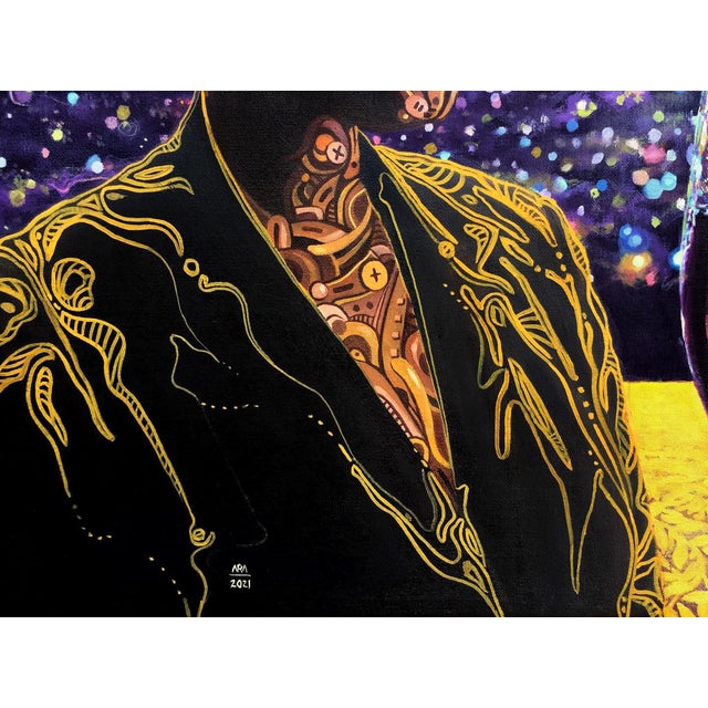 Modern "I Miss Me", Oil and Acrylic Painting on Canvas by Ara Deinde For Sale - Image 3 of 5