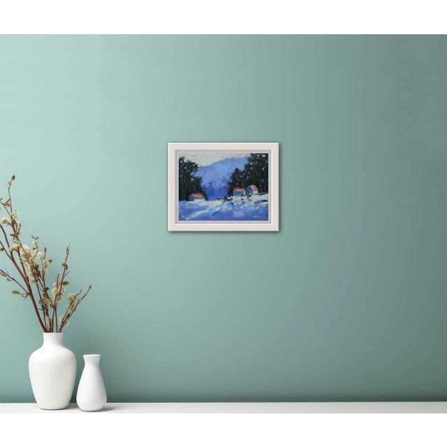 Quiet Places & Winterscapes — Snow Bright Original oil painting by Haas, 12 x 9 unframed on linen panel, signed. Capture...