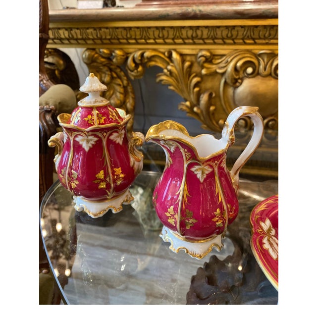 Ceramic Circa 1875 French Porcelain Tete a Tete Tea Set- 6 Pieces For Sale - Image 7 of 13