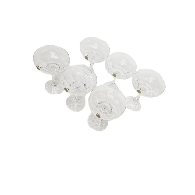 Vintage Czechoslovakian Crystal Champagne Glasses Set, 1970s, Set of 6 For Sale - Image 13 of 18