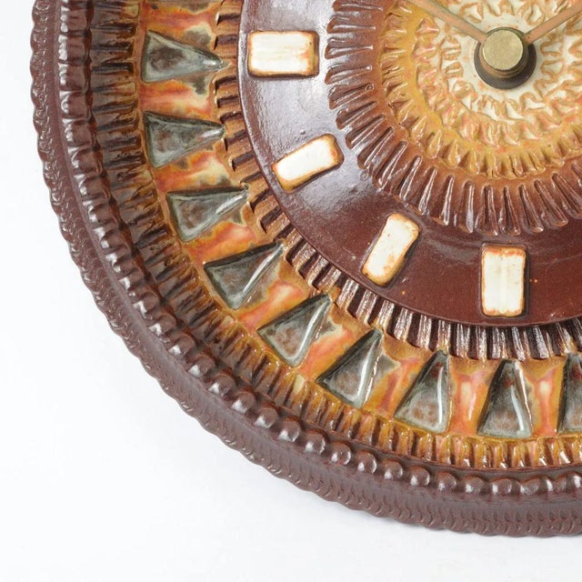 German Ceramic Wall Clock from Kienzle and Silberdistel, 1970s For Sale - Image 6 of 8