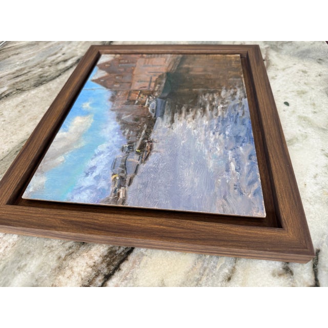 Contemporary British Oil by Listed Artist “Winter on Exeter Quay”, Framed For Sale - Image 4 of 9