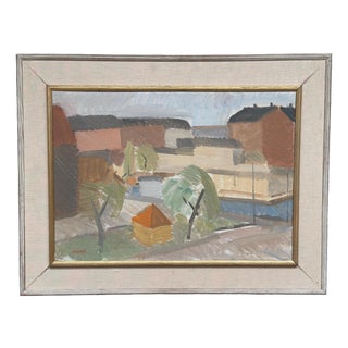 Sven‑erik Markhed, Utsikt Norra Vallgatan, Malmö, 1950s, Oil on Canvas, Framed For Sale