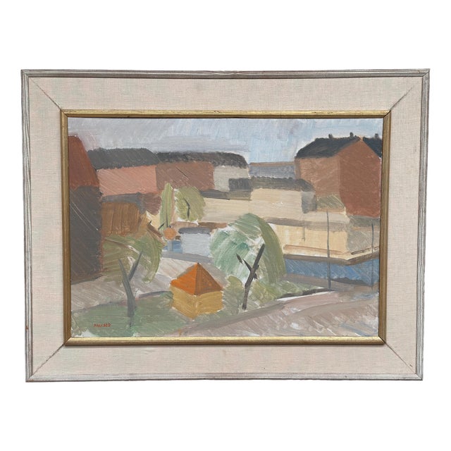 Sven‑erik Markhed, Utsikt Norra Vallgatan, Malmö, 1950s, Oil on Canvas, Framed For Sale