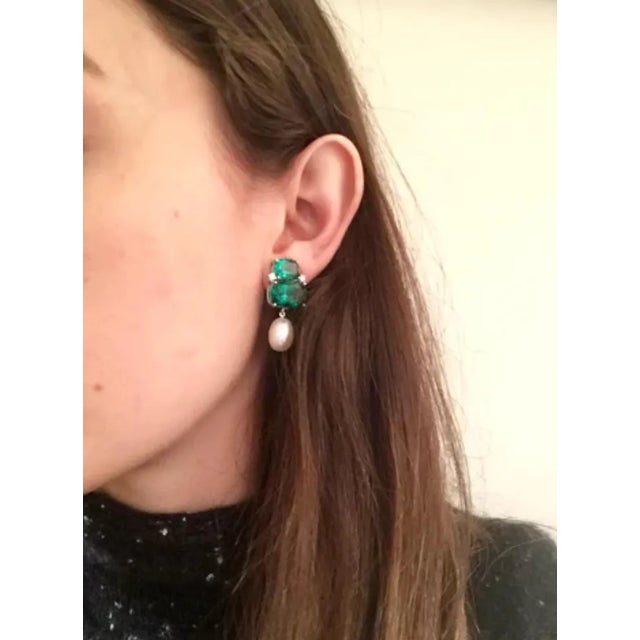 Christina Addison 18 Kt Yellow Gold Large Two Stone Cushion Earring With Twisted Rope Border - a Pair For Sale In New York - Image 6 of 12