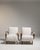 1930-1939 Czech Republic Warm Ivory Linen Pair Of Bentwood-Arm Lounge Chairs For Sale In Greensboro - Image 6 of 11