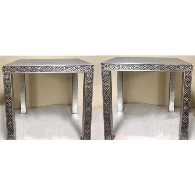 Mid 20th Century Baker Furn. Chinese Chippendale Style Side Tables - a Pair For Sale - Image 5 of 5