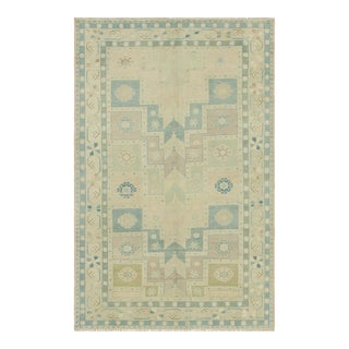 Vintage Turkish Rug in Blue, With Geometric Patterns, From Rug & Kilim For Sale