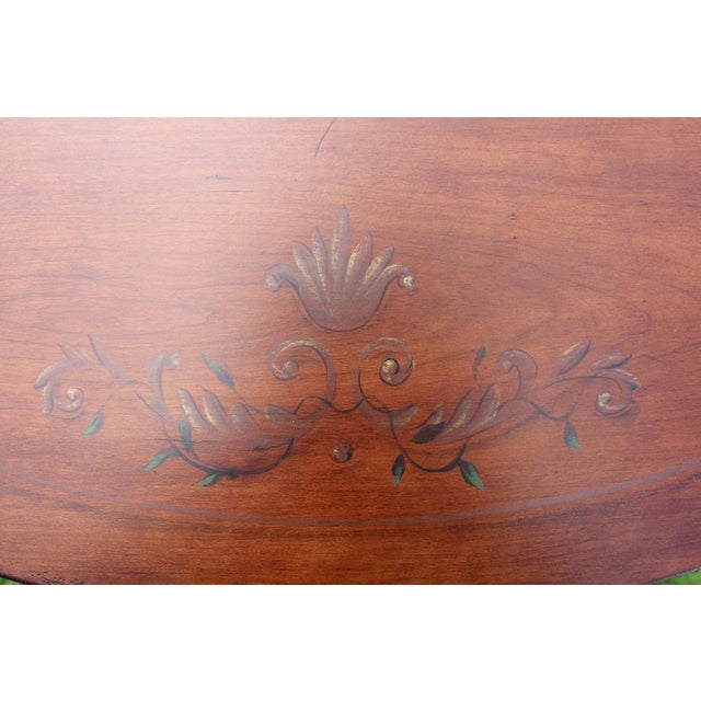 Ethan Allen Paint Decorated Demilune Commode For Sale - Image 12 of 18