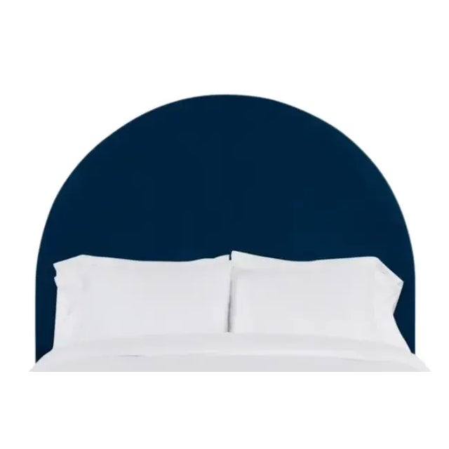 Poppy King Headboard, Navy Velvet For Sale