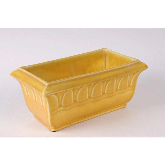 Rectangular Yellow Rookwood Planter. RARE! Great yellow shade! Molded leaves under two-tone yellow matte glaze. Signed and...