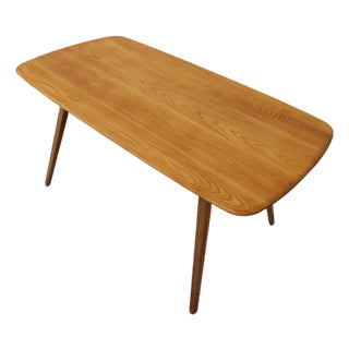 Vintage Ercol Mid Century Modern Plank Dining Table For Sale
