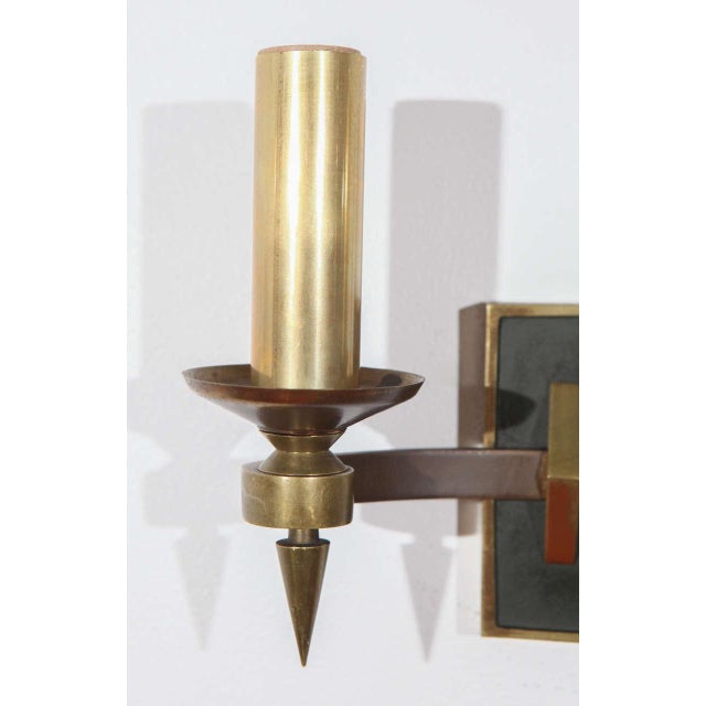 French Vintage Double Arm Wall Sconces - a Pair For Sale - Image 4 of 10