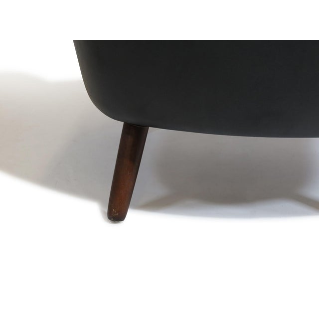 Mid 20th Century Pair of Sculptural Danish Club Chairs in Black Leather Attributed to Georg Kofoed For Sale - Image 10 of 14