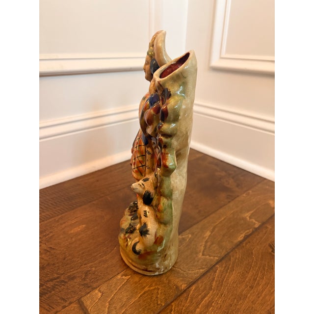 Traditional Vintage Scottish Ceramic Figure Spill Vase For Sale - Image 3 of 9