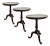 Set of Three Regency-Style Cast Iron Pedestal Tables With Black Stone Tops For Sale