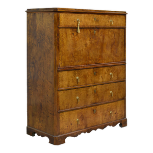 19th Century Georgian Birds Eye Maple Veneered Inlaid Escritoire Secretary Desk