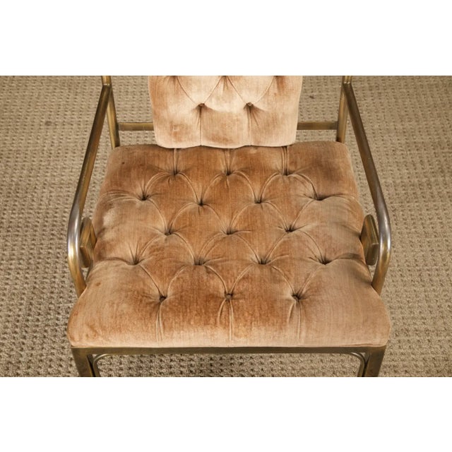 Greek Key Brass & Velvet Dining Chairs by Mastercraft, C. 1970 Italy, Set of 6 For Sale - Image 9 of 18