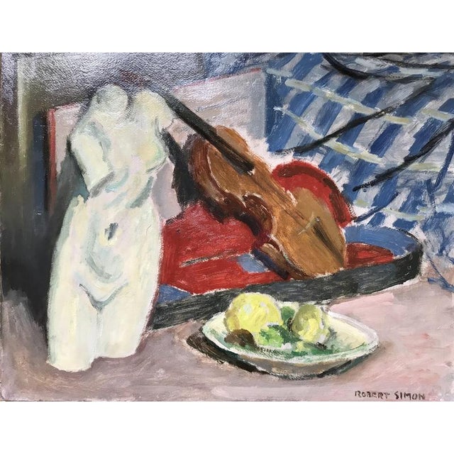 Mid 20th Century Robert Simon, In the studio, 1942, Oil on Canvas For Sale - Image 5 of 7