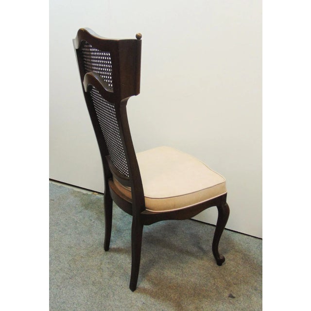 Mid 20th Century Louis XV Style Fruitwood Cane Back Side Chairs - a Pair For Sale - Image 5 of 6