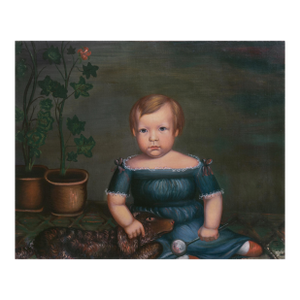 'Boy With a Spaniel', 19th Century American School, Water Dog, Americana, Folk Art, Tonalist, Victoriana