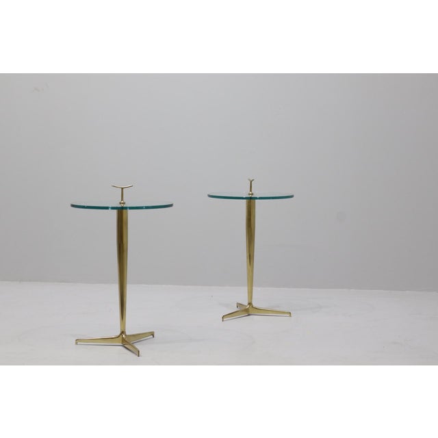 Gold Mid-Century Glass Top Coffee Tables, Italy, 1969, Set of 2 For Sale - Image 8 of 11