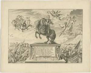 Illustration of William Cavendish, First Duke of Newcastle, on Horseback, 1740, Print