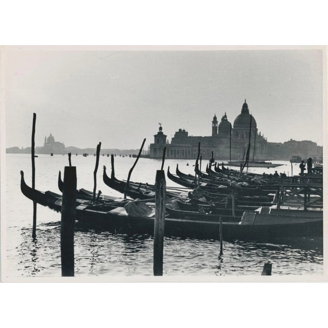 1950s Gondolas and Skyline, Italy, 1950s, Black & White Photograph For Sale - Image 5 of 5