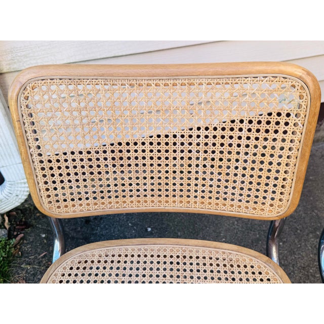 Italian Vintage 1970s Marcel Breuer Cesca Caned Italian Dining Chairs, Set of 4 For Sale - Image 3 of 12