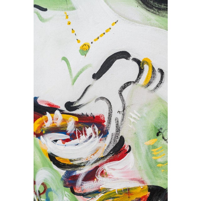 Early 21st Century Japanese Geishas, 2010, Canvas Painting For Sale - Image 5 of 16