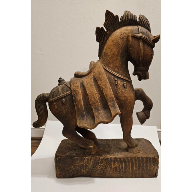 19th Century Carved Wooden Tang Style Horse For Sale - Image 4 of 7